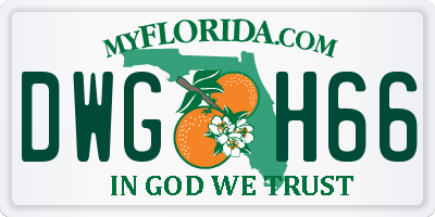 FL license plate DWGH66