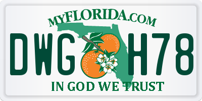 FL license plate DWGH78