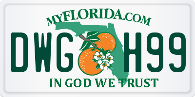 FL license plate DWGH99