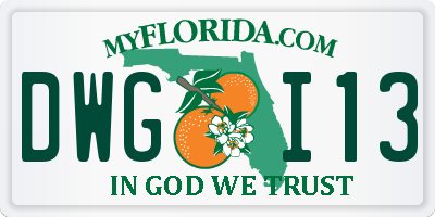 FL license plate DWGI13