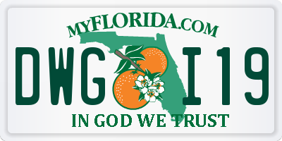 FL license plate DWGI19