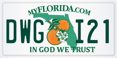 FL license plate DWGI21