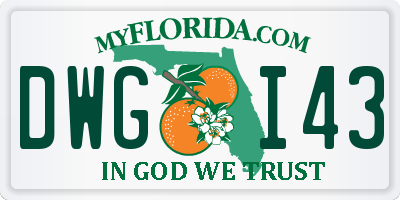 FL license plate DWGI43