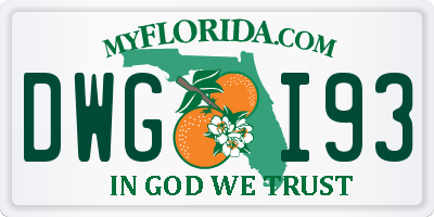 FL license plate DWGI93