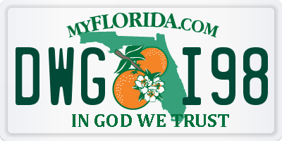 FL license plate DWGI98