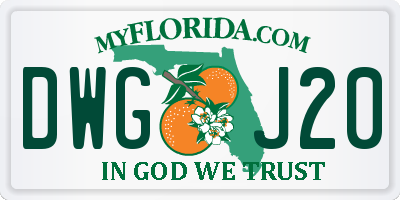 FL license plate DWGJ20