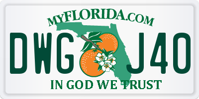 FL license plate DWGJ40
