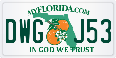FL license plate DWGJ53