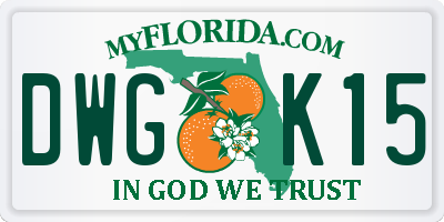 FL license plate DWGK15