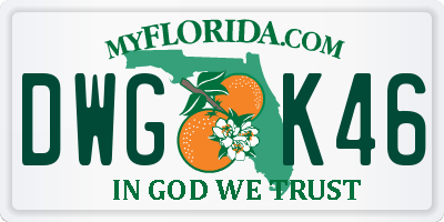 FL license plate DWGK46