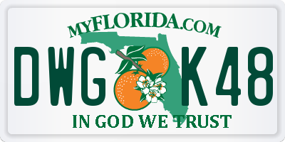 FL license plate DWGK48