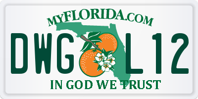 FL license plate DWGL12