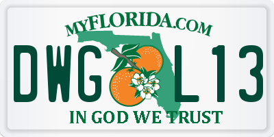 FL license plate DWGL13