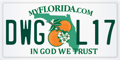FL license plate DWGL17