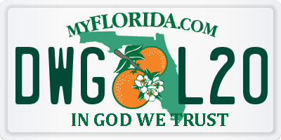 FL license plate DWGL20