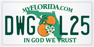 FL license plate DWGL25