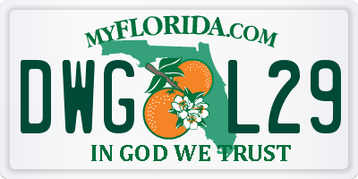 FL license plate DWGL29