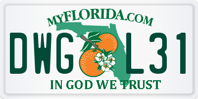 FL license plate DWGL31