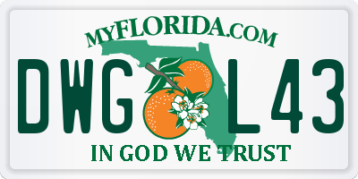 FL license plate DWGL43