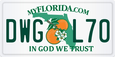 FL license plate DWGL70