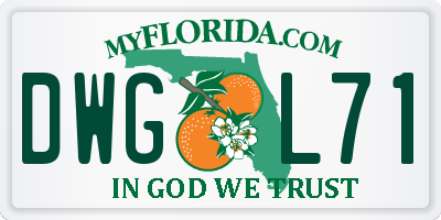 FL license plate DWGL71