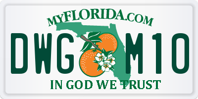 FL license plate DWGM10