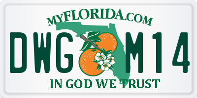 FL license plate DWGM14