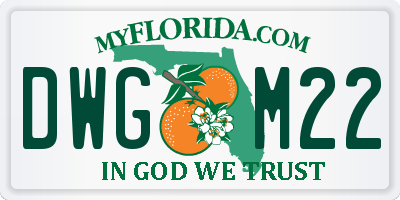 FL license plate DWGM22