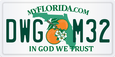 FL license plate DWGM32