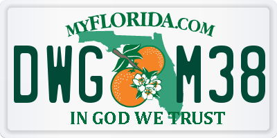 FL license plate DWGM38