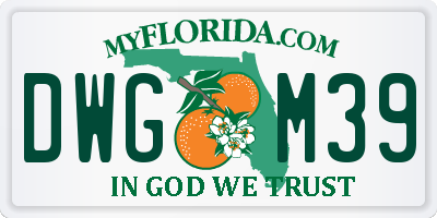 FL license plate DWGM39