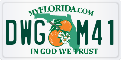 FL license plate DWGM41