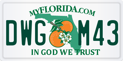 FL license plate DWGM43