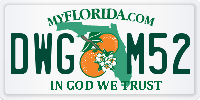 FL license plate DWGM52