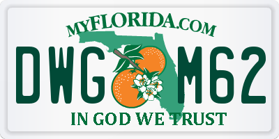 FL license plate DWGM62