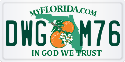 FL license plate DWGM76