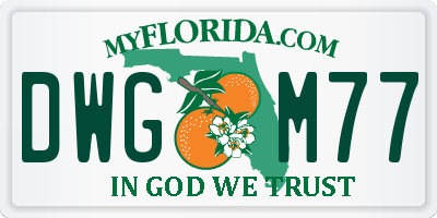 FL license plate DWGM77