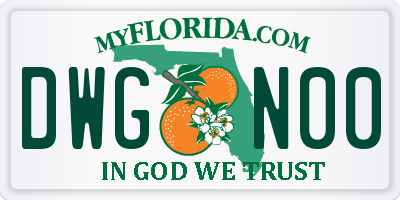 FL license plate DWGN00