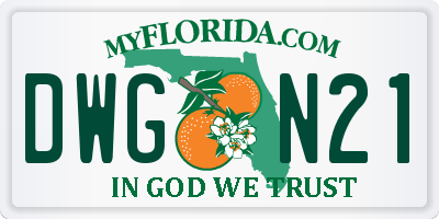 FL license plate DWGN21
