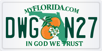 FL license plate DWGN27