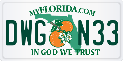 FL license plate DWGN33