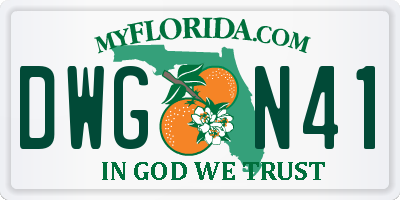 FL license plate DWGN41