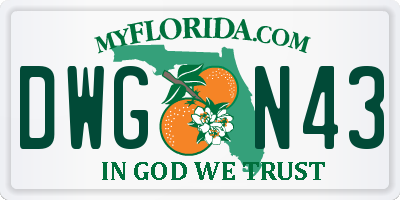 FL license plate DWGN43