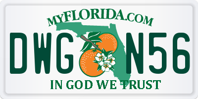 FL license plate DWGN56