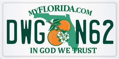 FL license plate DWGN62