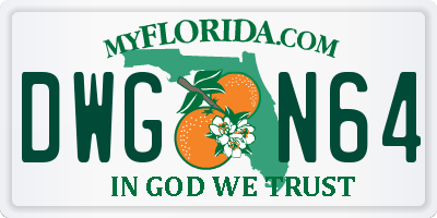 FL license plate DWGN64