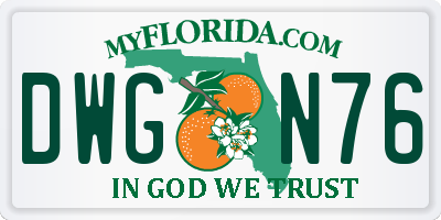 FL license plate DWGN76