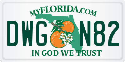 FL license plate DWGN82