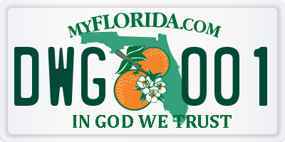 FL license plate DWGO01