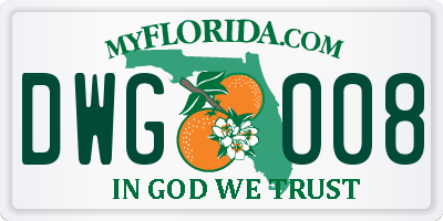 FL license plate DWGO08